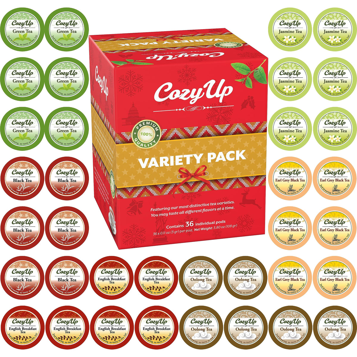 Cozy Up black tea pods offering a robust flavor for a bold afternoon sip