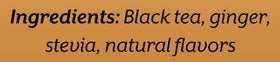 Cozy Up Ginger Black Tea K-Cups, naturally sweetened with stevia for balanced flavor.