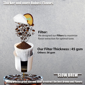 Cozy Up slow-brew grind and filter deliver richer flavor.