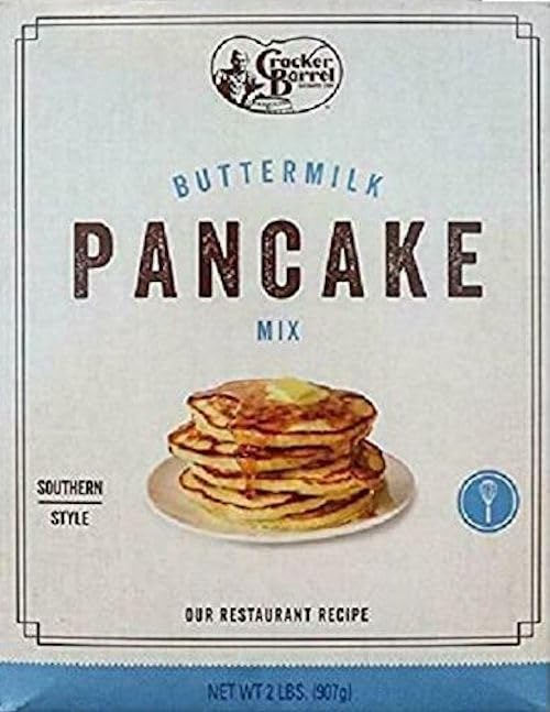 Cracker Barrel buttermilk pancake mix bag-front showcases the package for easy pantry access.