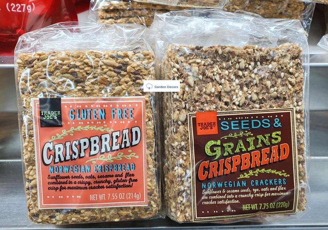 Cracker Trader Joe’s Norwegian Crispbread two-bag set, gluten-free crunch ideal for toppings and dips.