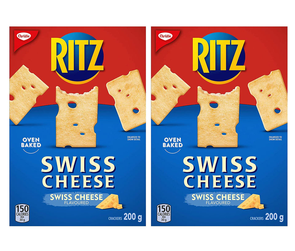Christie RITZ Swiss Cheese crackers front view, ideal for quick snacking.