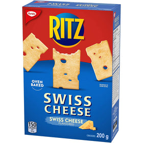 Christie RITZ Swiss Cheese crackers close-up showing authentic texture for dipping.