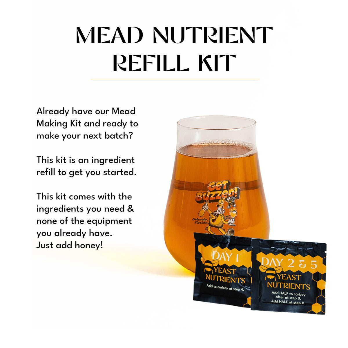 Craft A Brew mead ingredients pack for reliable 1 gallon batches