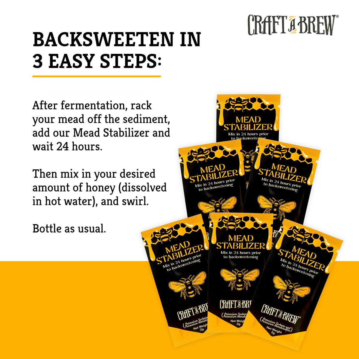 Craft A Brew stabilizer packaging on a clean workspace.