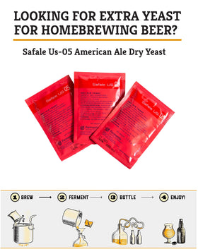 Craft A Brew Safale US-05 label on pack indicates reliable, shelf-stable yeast