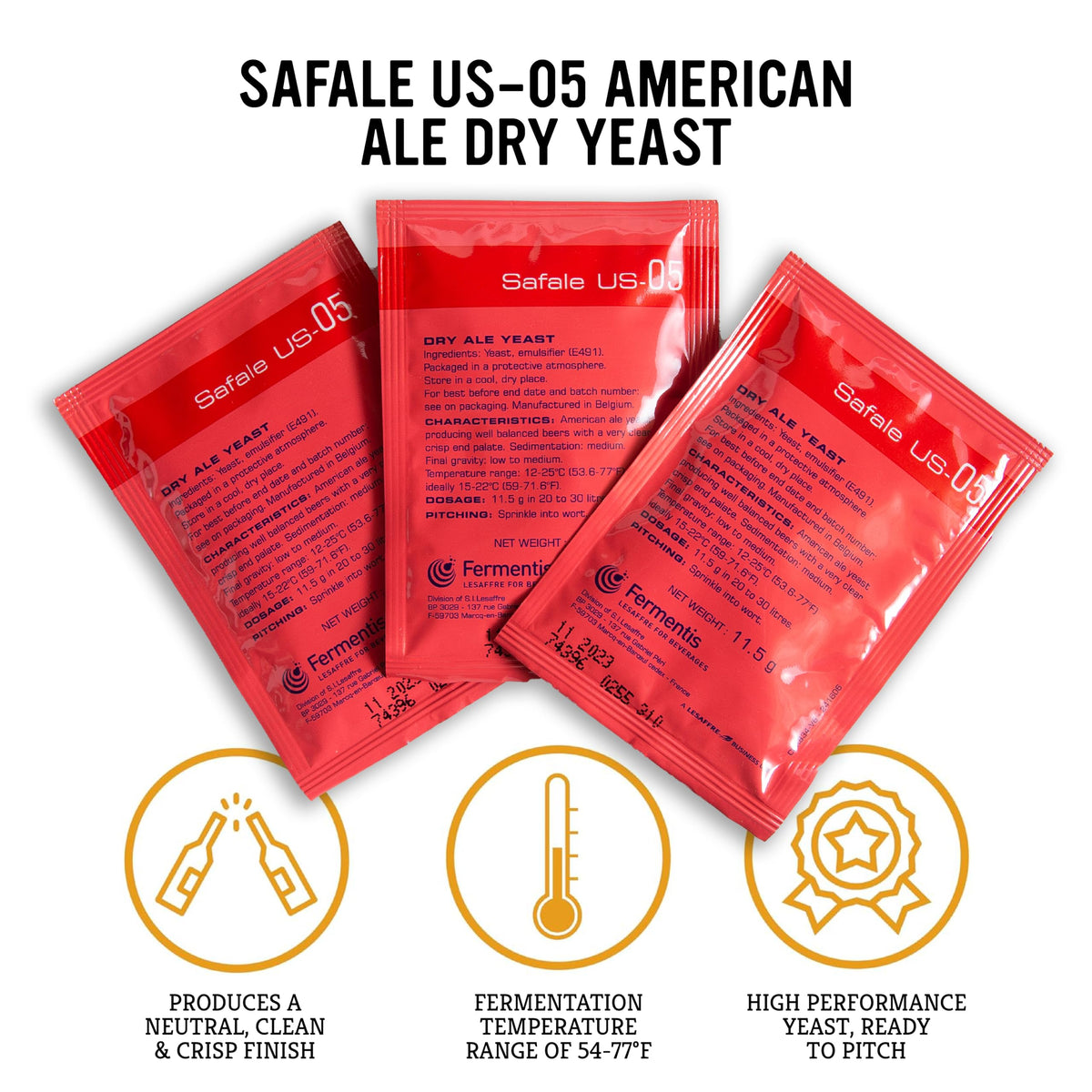 Craft A Brew Safale US-05 yeast ideal for pale ales and IPAs
