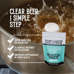 Craft A Brew whirlfloc tablets added to wort at five minutes left in boil for clearer beer