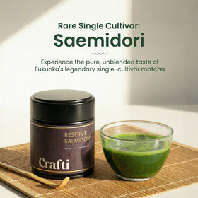 Crafti matcha bowl and whisk set for smooth ceremonial preparation.