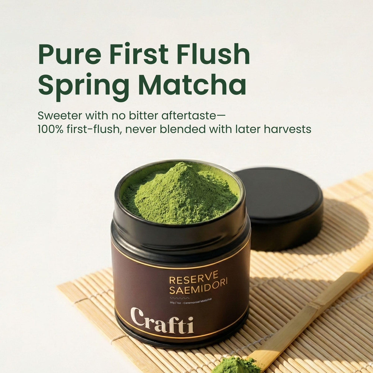 Crafti Saemidori single-cultivar packaging signaling distinct flavor.