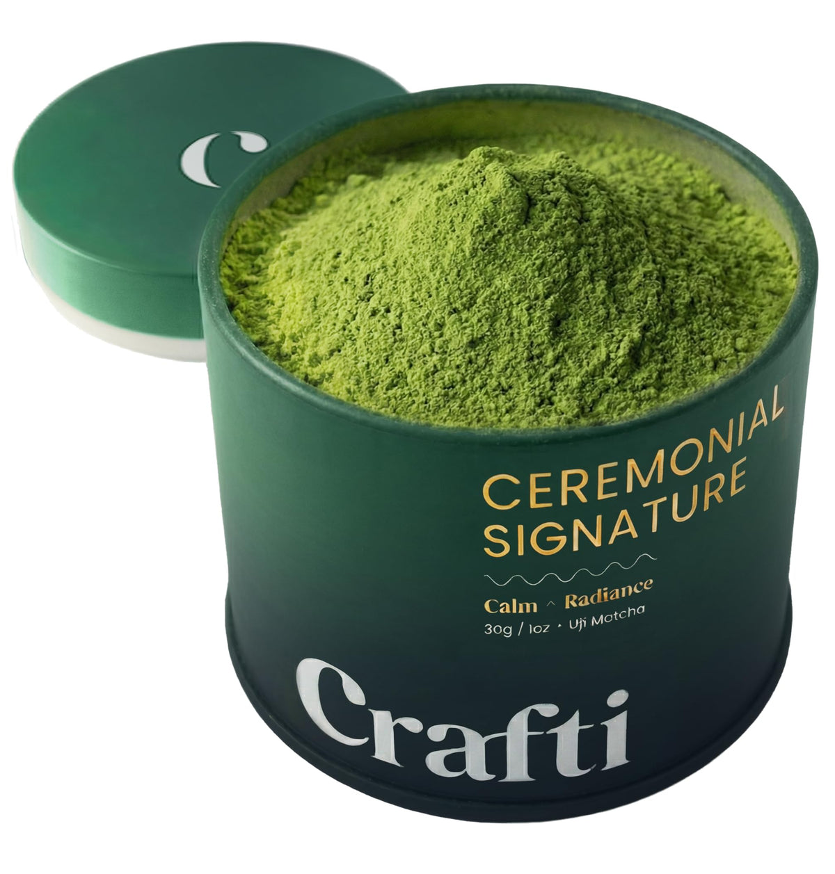 Crafti Signature ceremonial matcha jar for a calm, focused tea ritual