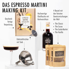 Craftly Espresso Martini Infusion Kit metal funnel and strainer for mess-free prep
