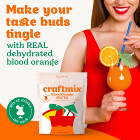 On-the-go Craftmix Blood Orange Mai Tai sachets for travel and events.
