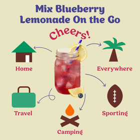 CraftMix Blueberry Lemonade in water creates a refreshing citrus twist.