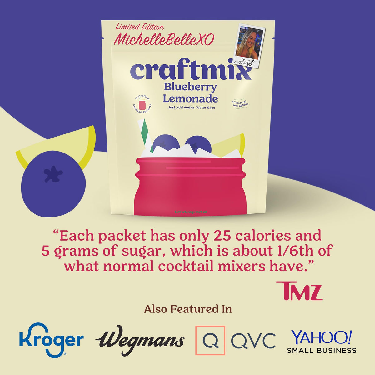 Picnic-ready CraftMix Blueberry Lemonade enhances outdoor meals with zest.