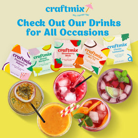 Craftmix Classic Lemonade packets lined up for party-ready prep