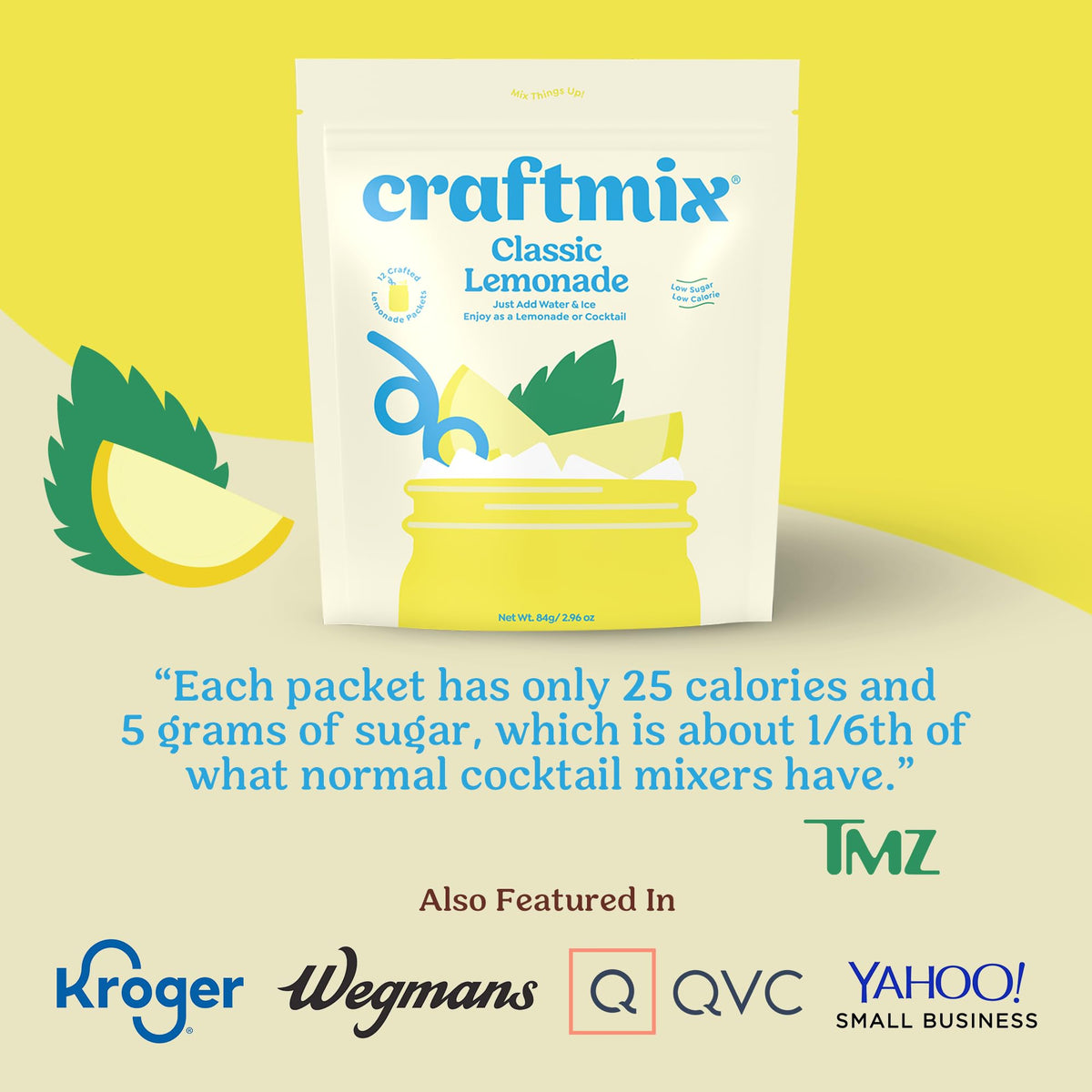 Craftmix Classic Lemonade portable travel pack ready for on-the-go hydration