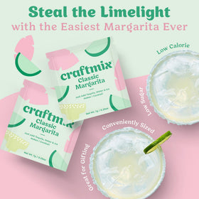Craftmix Classic Margarita pour into glass for a tangy drink.