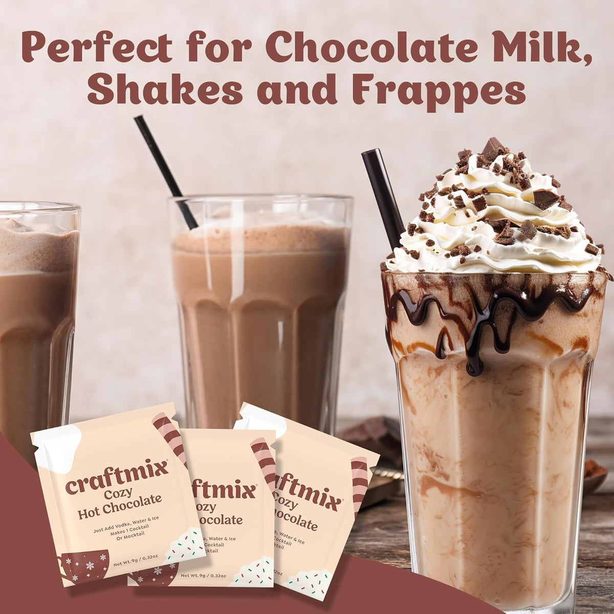 Craftmix Cozy Hot Chocolate being stirred into milk for silky chocolate milk