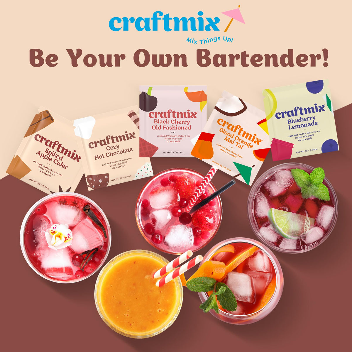 Craftmix Cozy Hot Chocolate travel friendly packet ready for camping or travel