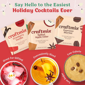 Craftmix Cranberry Vanilla packet for festive, low-sugar drinks with friends
