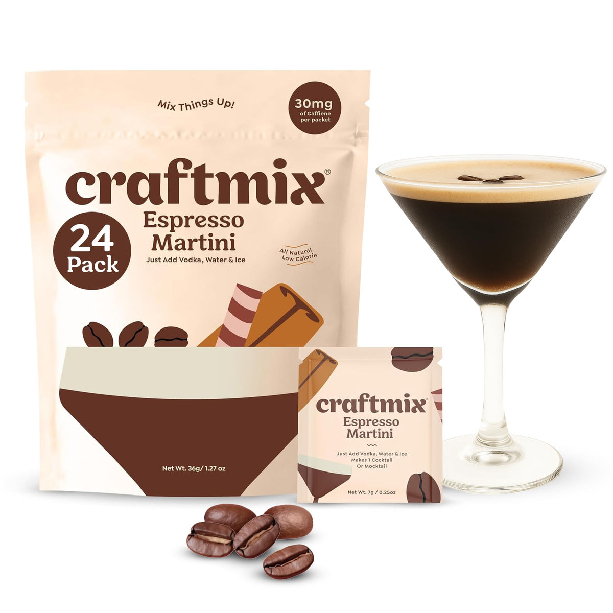 CraftMix espresso martini box showing a ready-to-make party drink option