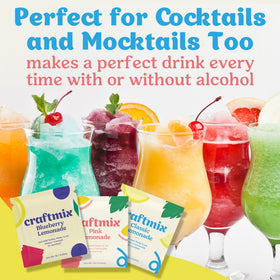 Craftmix lemonade packets ready to mix in sparkling water.