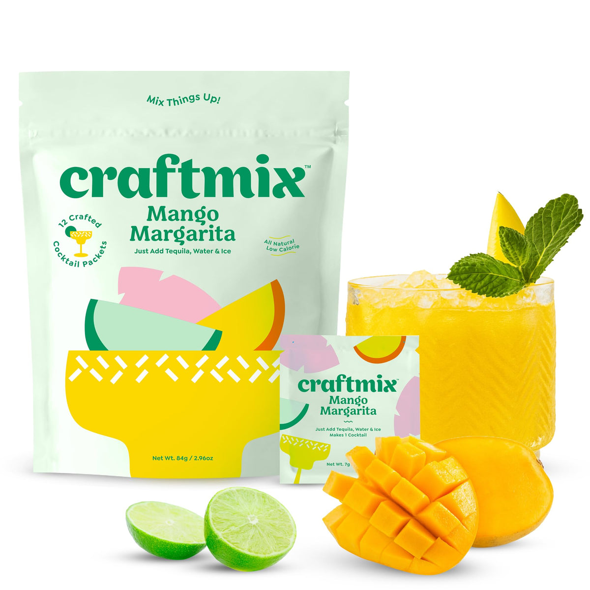 Craftmix Mango Margarita packet for quick, flavorful cocktails.