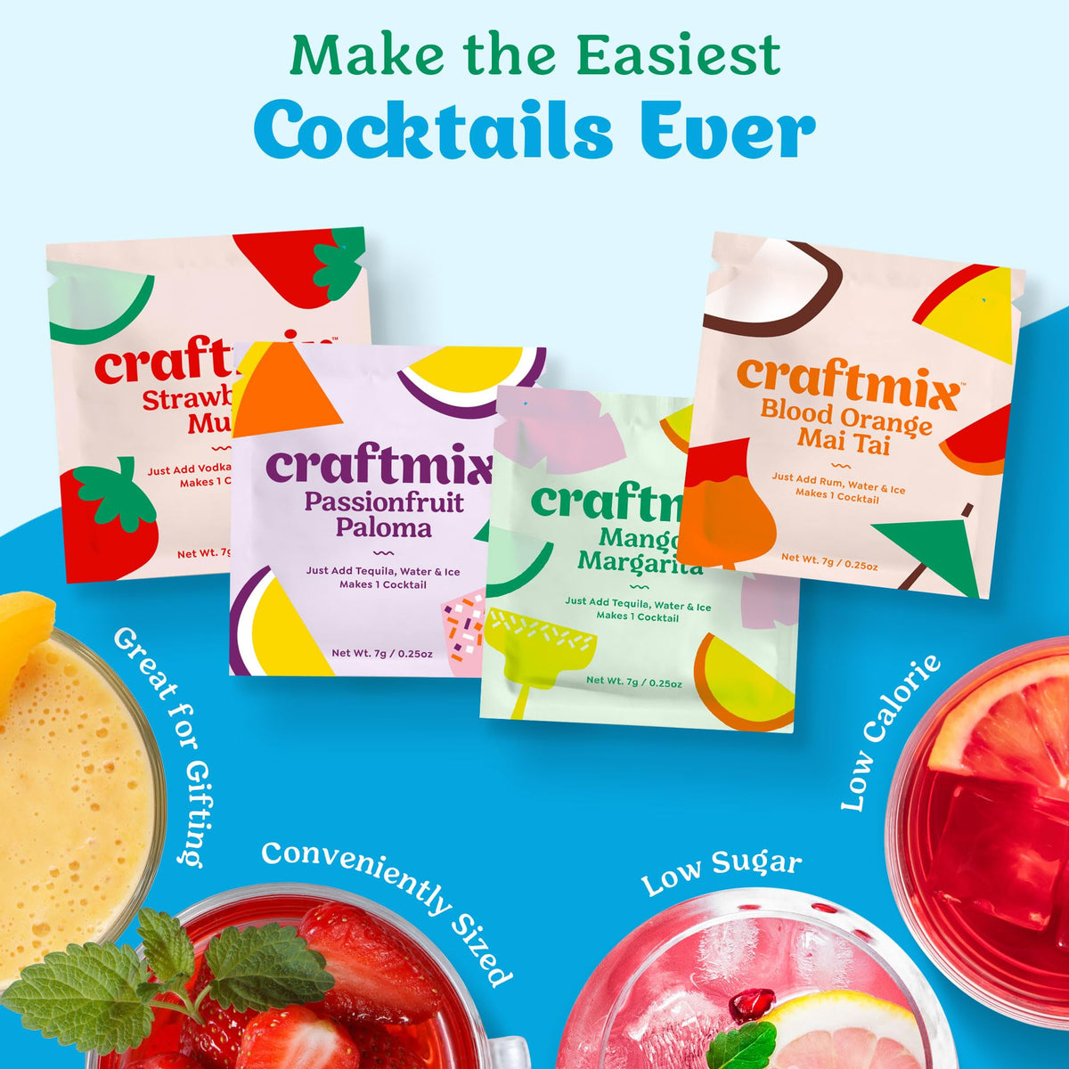 Craftmix Mango Margarita packet evokes sunny sips for light, refreshing cocktails.