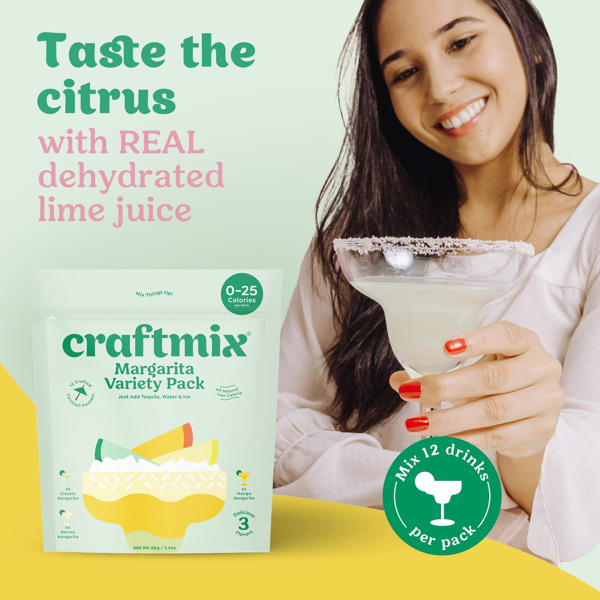 Craftmix Natural Ingredients Pack emphasizes real fruit taste in every sip.