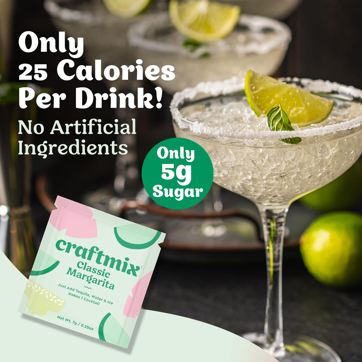 Craftmix on-the-go packets beside a sunny beach inviting easy flavor.