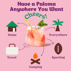 CRAFTMIX Passionfruit Paloma glass with garnish shows festive beverage idea