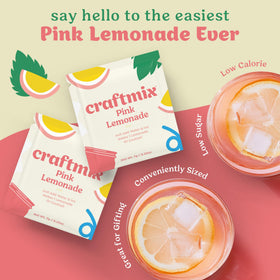 CRAFTMIX Pink Lemonade glass of water showing refreshing color and aroma