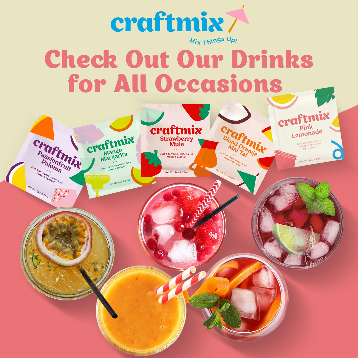 CRAFTMIX Pink Lemonade pack in bag ready for picnics