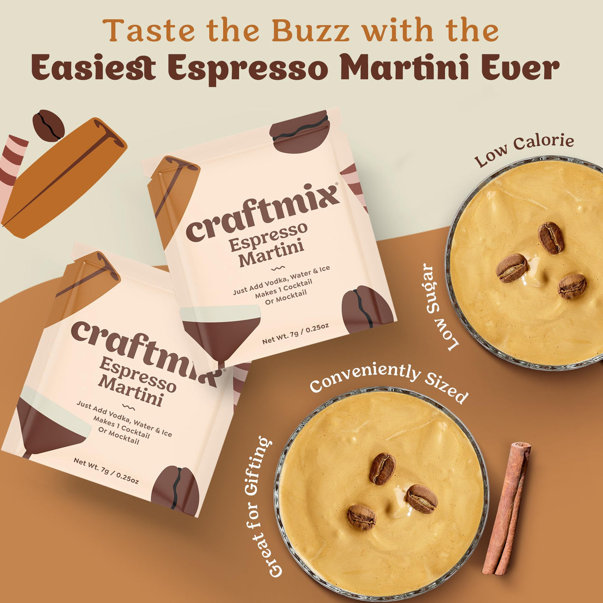 CraftMix pour into water shot instantly elevates water with coffee notes