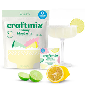 CraftMix skinny margarita mixer pack close-up for quick, low-carb cocktails.
