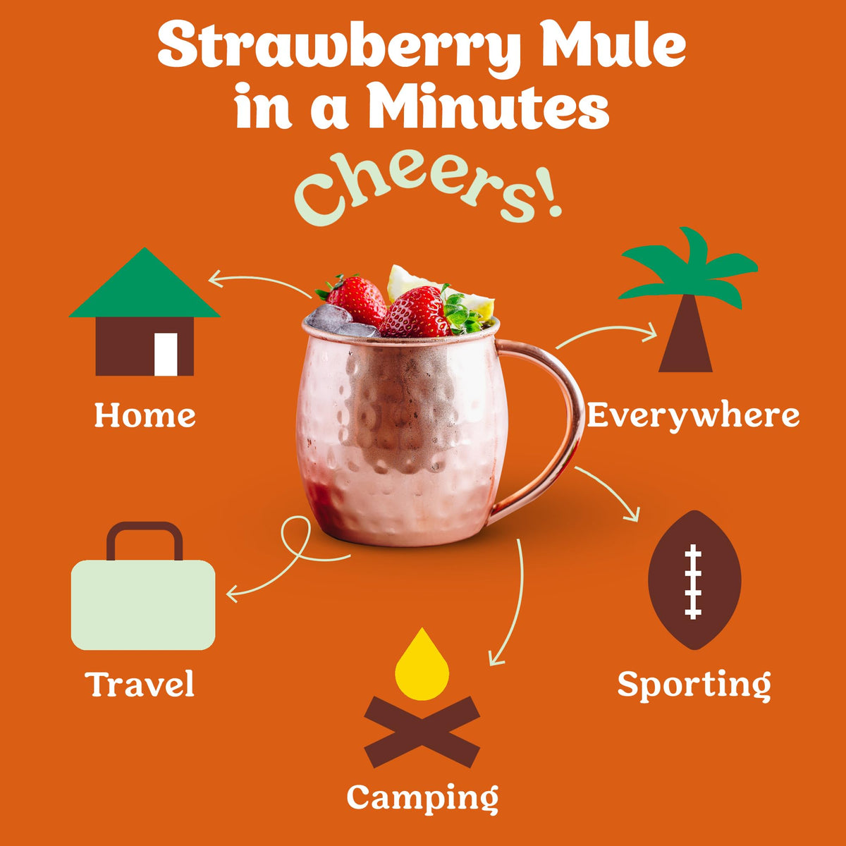 CraftMix Strawberry Mule bottle with water, showing easy mix-in for light beverages.