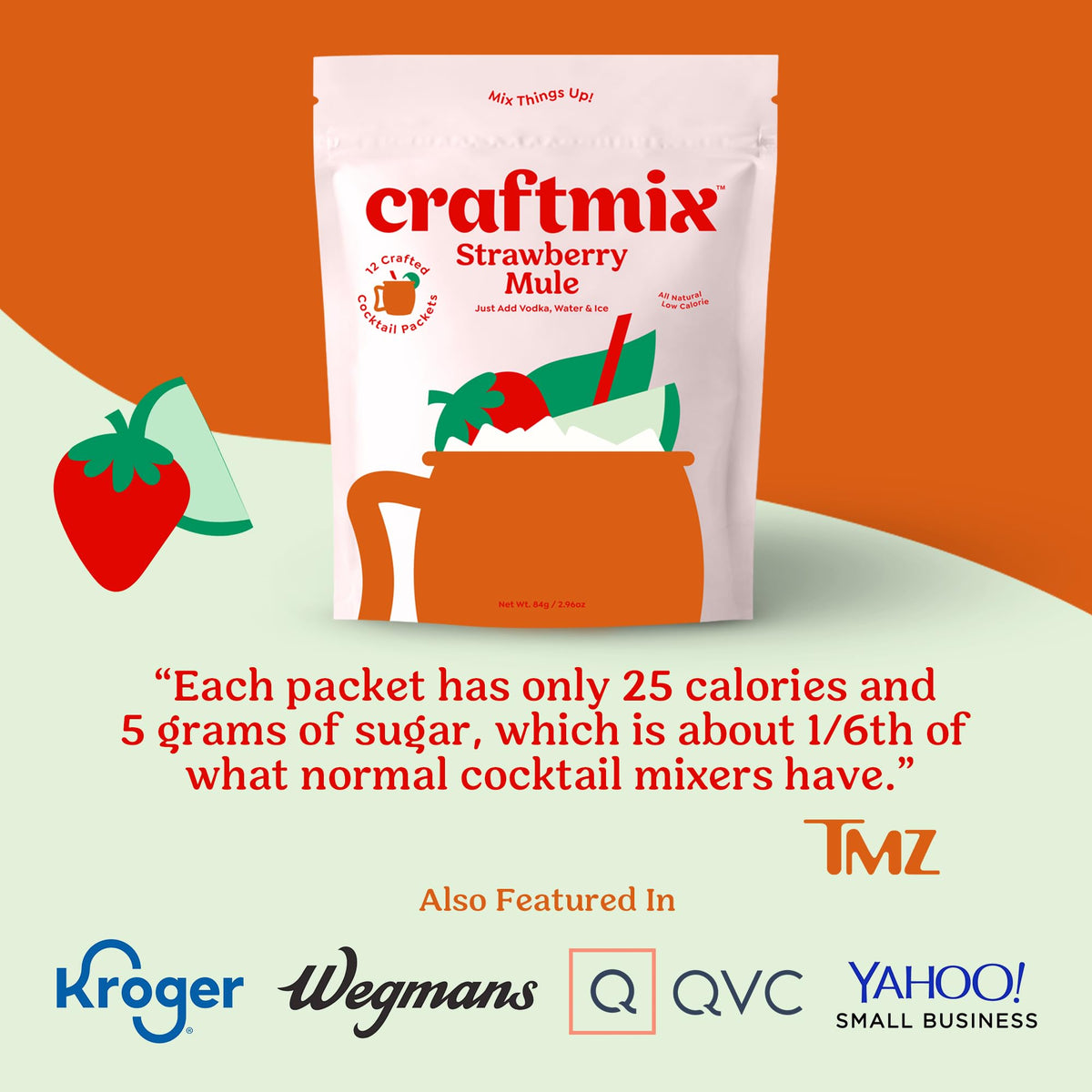 CraftMix Strawberry Mule on-the-go pack in a beach setting for portable flavor.