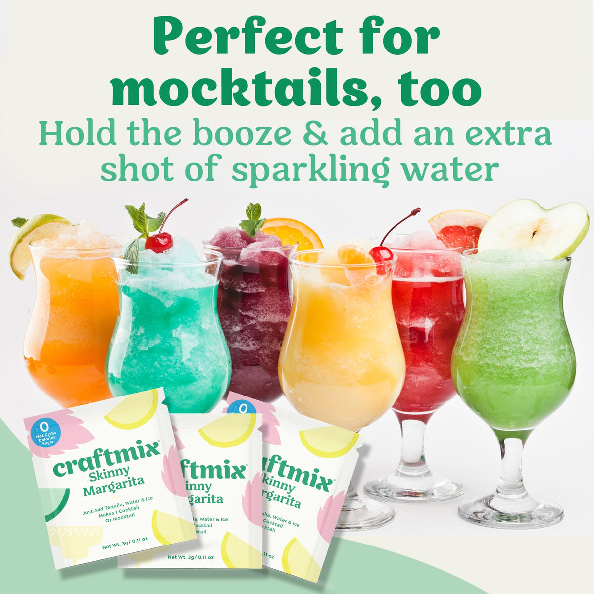 CraftMix tequila-margarita prep with ice and glass.