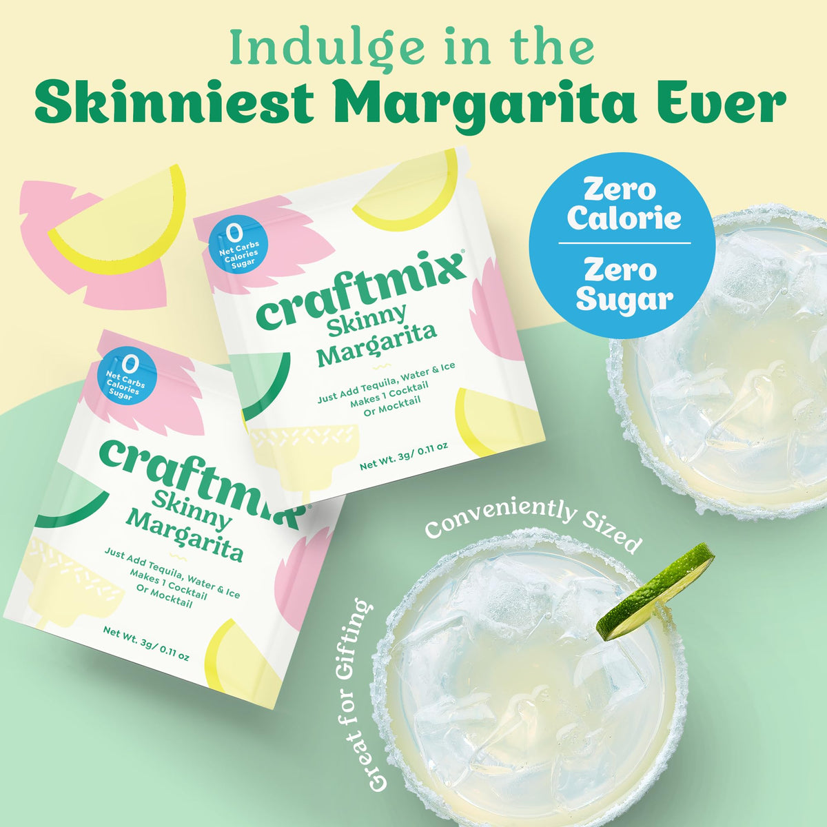 CraftMix water flavor packets on shelf for instant, guilt-free hydration.