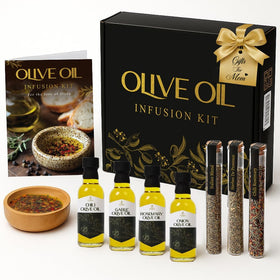 Crafty Mixologist garlic-infused olive oil bottle for bold, savory flavor in pasta
