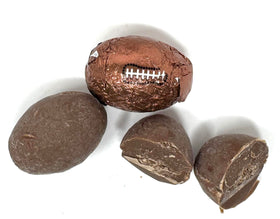 Crait 1lb football chocolate bag suited for party snack stations.