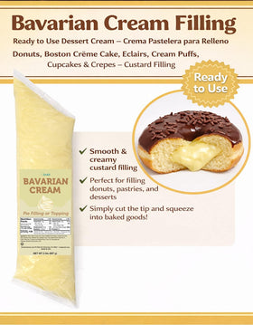Crait Bavarian Cream filling donut cream creates a stable center in glazed pastries.
