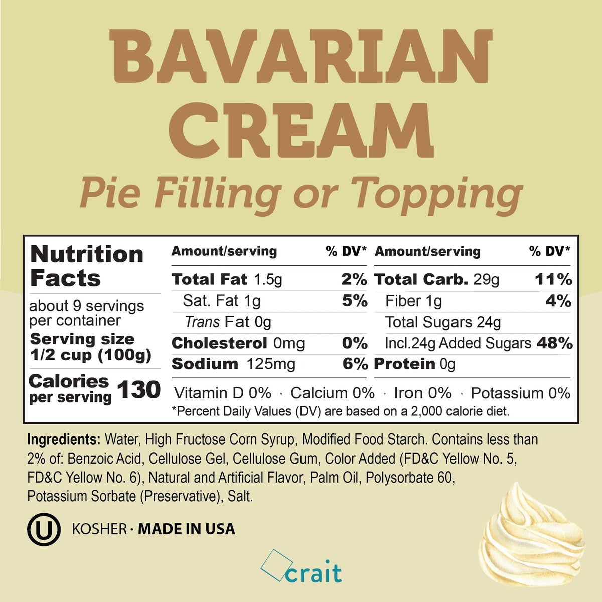 Crait Bavarian Cream filling squeeze-bag use demonstrates mess-free decorating and portioning.