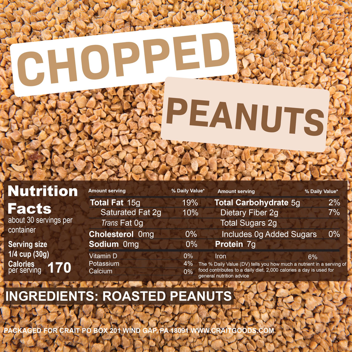 Crait chopped peanuts baking and snacking scene shows versatile use.
