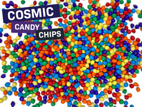 Crait rainbow chips close up reveals crisp candy shell and chocolate center colorful appeal