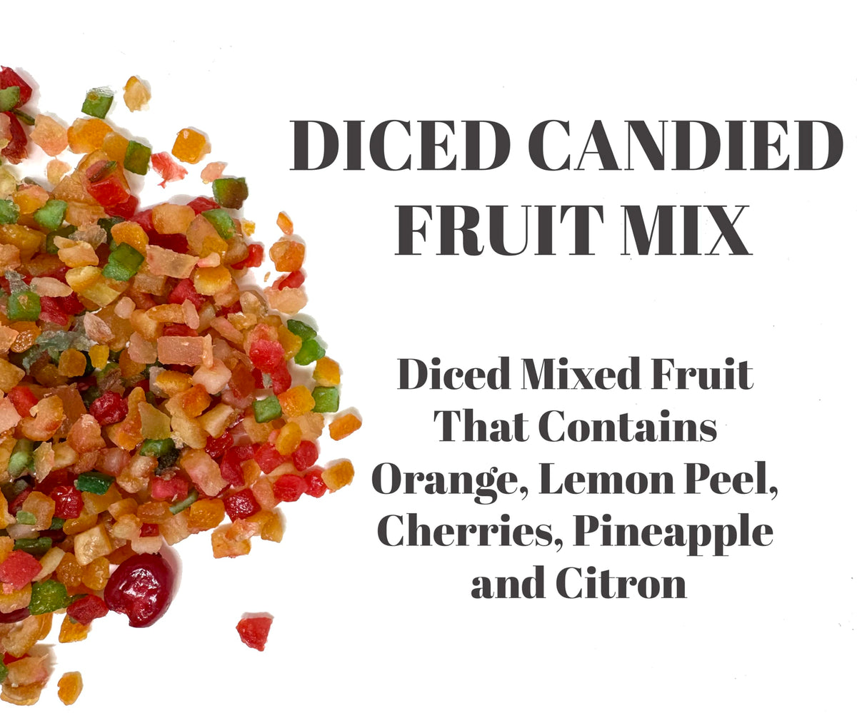 Crait diced citrus peel and fruit pieces ideal for fruitcakes.