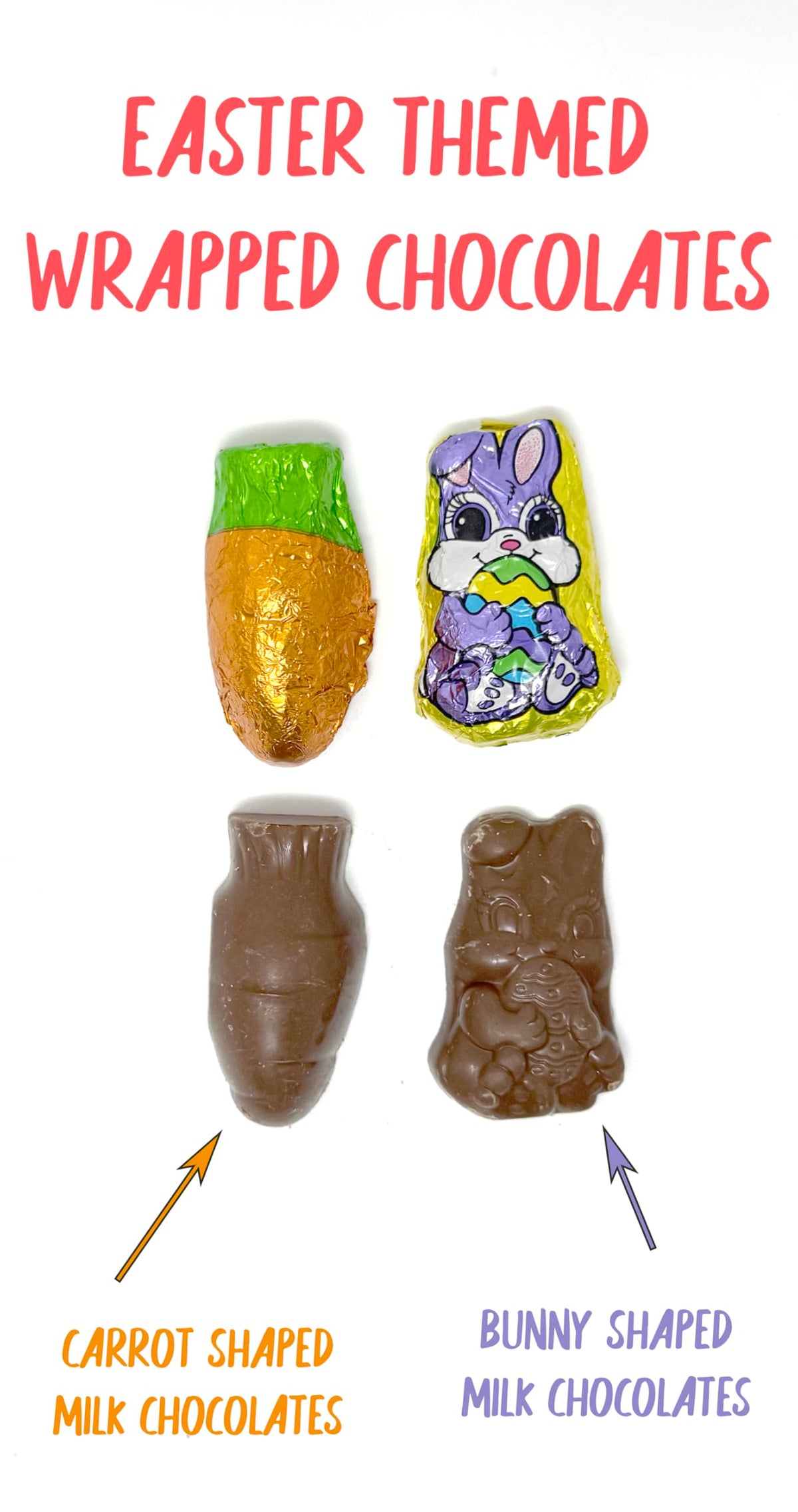 Crait milk chocolate carrot eggs for festive displays and sharing.