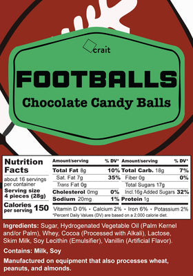 Crait football party favors ready-to-serve chocolate bites for gatherings.