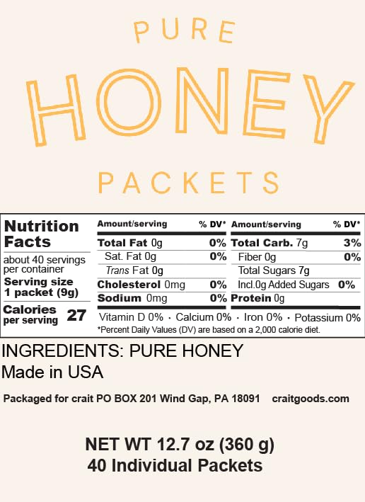 Crait honey packets dissolving quickly in coffee for smooth, mess-free sweetness.